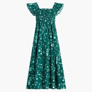 NWT The Ellie Nap Dress Emerald Botanical Poplin - Sz S